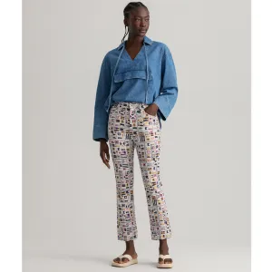 GANT Flag Print Cropped Flared Jeans 0075